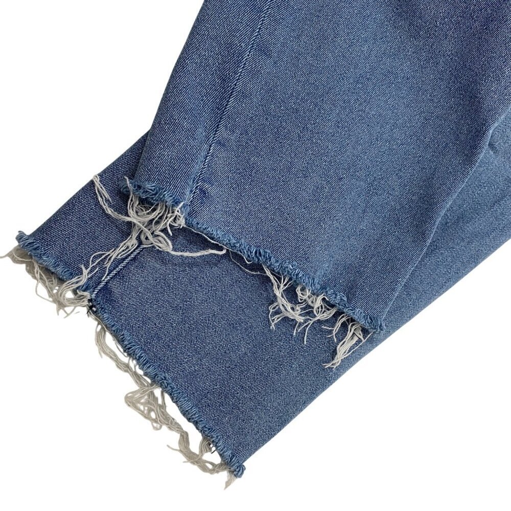Good American Good Legs straight mid rise frayed hem & waist Sz 6 / 28 stretch - Picture 9 of 13